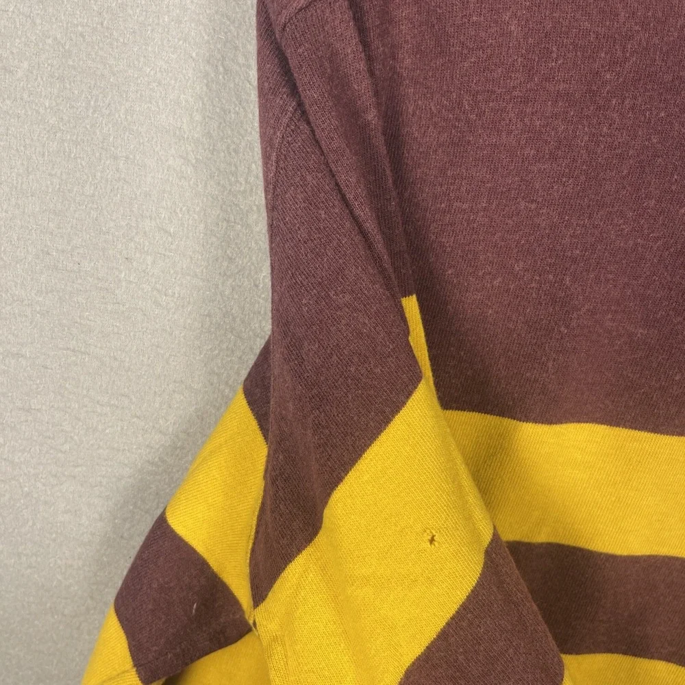 Polo Ralph Lauren Sweater Mens XL Wool Maroon Striped Embroidered Preppy Classic